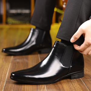 Bottes Chelsea pour hommes, grandes tailles <span class=keywords><strong>39</strong></span>-48, bottes à enfiler avec côtés élastiques, bottes à la mode décontractées de style britannique - Product Image 3