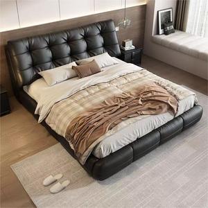 Modern Leather <b>Bed</b> Double Size With <b>Soft</b> Headboard And Storage Drawer Wedding <b>Bed</b> - Product Image 3