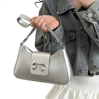 Bolso de Mano de Alta Calidad para Mujer, Bolso de Hombro de Moda, Bolso de Cuero PU con Lazo para Accesorios Diarios