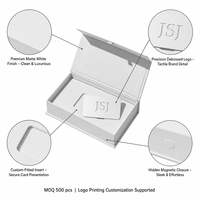 Boîte cadeau élégante en carton blanc pur avec fente encastrée et attaches magnétiques pour coffret cadeau haut de gamme pour clients VIP