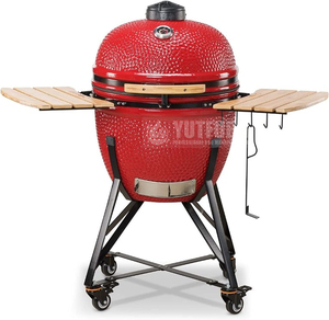 Parrilla de Carbón Cerámica Kamado de 22 Pulgadas, <span class=keywords><strong>Ahumador</strong></span> para Barbacoa con Estantes de Bambú, Compatible con Horno para Pizza - Product Image 6