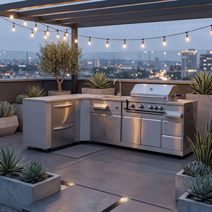 <span class=keywords><strong>Cucina</strong></span> Esterna Personalizzabile di Alta Qualità <span class=keywords><strong>in</strong></span> Acciaio Inossidabile, Impermeabile, Colori Freschi, Design Moderno <span class=keywords><strong>per</strong></span> Villa - Product Image 1