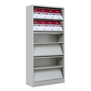 Nouvelle armoire métallique en acier étagère bibliothèque porte-journaux <span class=keywords><strong>librairie</strong></span> présentoir à journaux salle de lecture - Product Image 1