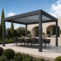 Pergola extérieure motorisée Junsu avec toit à lames en aluminium imperméable 4*3m, gazebo pour jardin, patio, cour