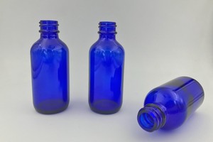 4 OZ <strong>COBALT</strong> <strong>BLUE</strong> BOSTON ROUND GLASS BOTTLE WITH 22MM FINISH - Product Image 2