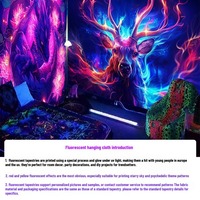 Tela de Fondo Fluorescente de Poliéster con Diseño de Animales, Luminosa con Luz UV, para Fiestas, Venta Directa de Fábrica