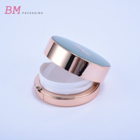 Maquillage en plastique duo coussin d'air fond de teint et poudre pressée étui compact