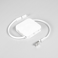 Câble USB rétractable 4-en-1 avec logo personnalisé, charge rapide PD60W et support de téléphone – Cadeaux promotionnels technologiques pour événements d'entreprise (vente en gros)