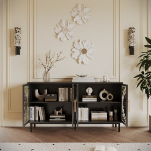 Trang trí tủ bên sơn thủy tinh kim loại khung sắt tự chọn nghệ thuật lưu trữ lối vào phòng khách phòng ngủ Tủ ăn - Product Image 2