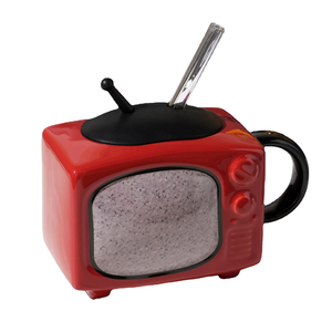 Tasses à bière au lait en forme de télévision 3D créatives avec couvercle tasse de ménage exquis verres à boire tasses à café en céramique rétro - Product Image 2