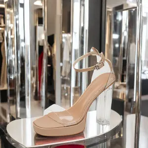 2024 français Haute Couture femmes chaussures de mariage rouges bout pointu sandales Banquet talons chaussure unique