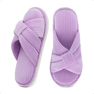 Pantuflas <span class=keywords><strong>de</strong></span> Espuma Viscoelástica Antideslizantes para Mujer - <span class=keywords><strong>Sandalias</strong></span> <span class=keywords><strong>de</strong></span> Dormitorio con Lazo <span class=keywords><strong>de</strong></span> <span class=keywords><strong>Pana</strong></span>, Zapatillas <span class=keywords><strong>de</strong></span> Casa Cómodas y Modernas - Product Image 1