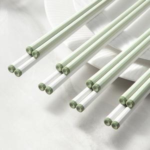Alloy Chopsticks Round Solid Color Non Slip Mildew Resistant High Temperature Resistant One Per Person Tableware - Product Image 1