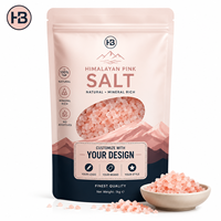 Sachet d'emballage personnalisé en sel rose de l'Himalaya, pochette verticale avec fermeture éclair pour sel minéral naturel OEM