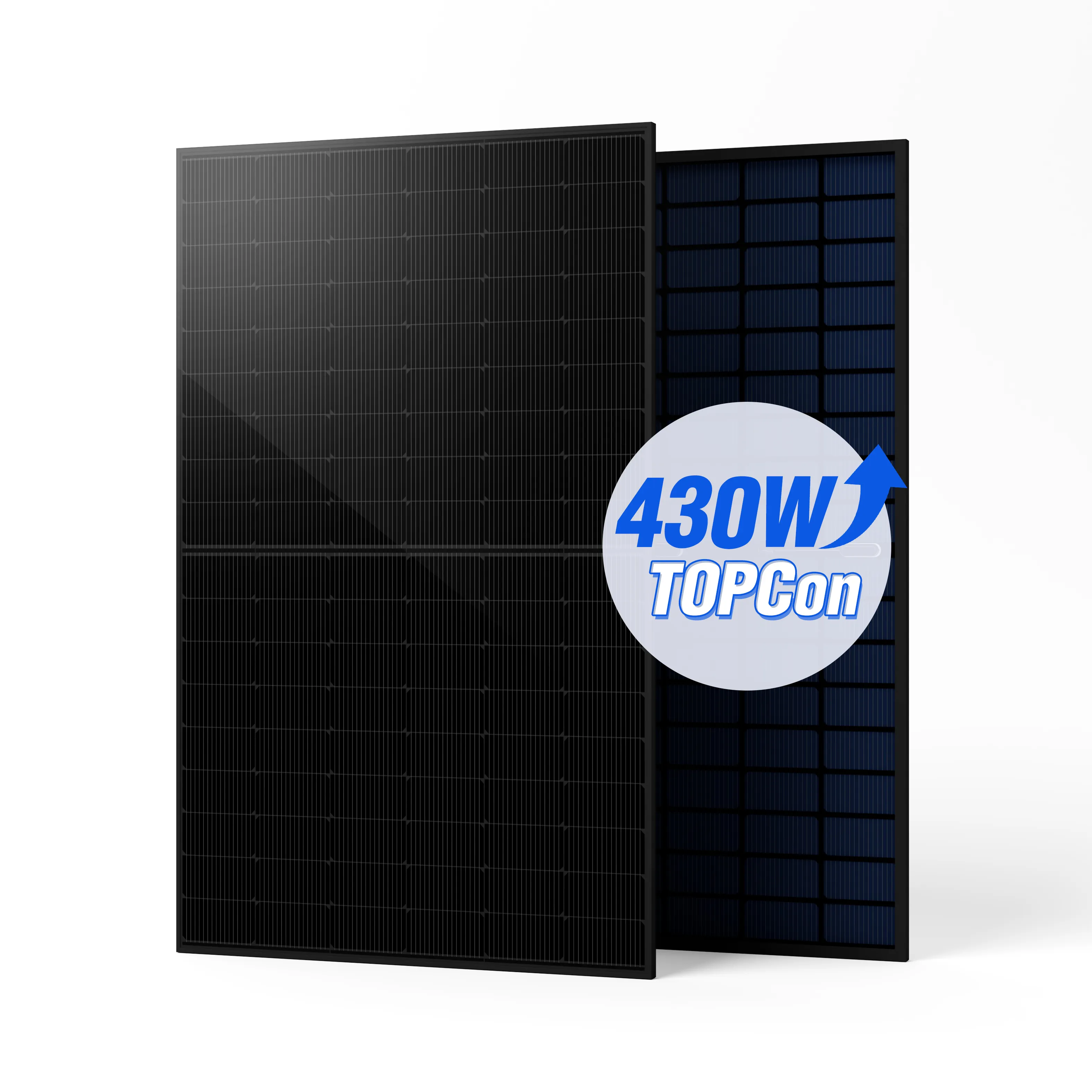 Usa Eu Stock Topcon Módulo PV Painel Solar Painéis Fotovoltaicos Solares 430W 400W 500W 450W 550W Bifacial Todos Os Painéis Solares Pretos