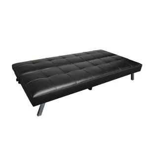 hot sale living room furniture sofa cum bed pu black soft and comfortable leather sofa folding sofa bed