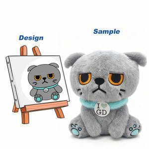 LiangJie grigio gatto peluche giocattoli per bambini peluche peluche da collezione decorazione di peluche giocattoli di peluche personalizzati - Product Image 1
