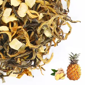 Thé noir du yunnan naturel et sain dian hong gingembre séché ananas granules de fruits thé de désintoxication