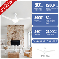 Ventilateur de plafond 1stshine ABS Blade avec lumière, moteur silencieux de qualité professionnelle, 6 vitesses, pour usage intérieur et extérieur