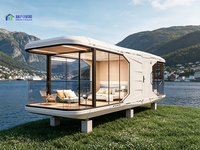 Maison capsule spatiale personnalisée de 20 pieds, vue sur la montagne enneigée, isolation thermique, personnalisation haut de gamme