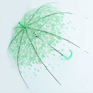 Vente en gros Parapluie pliant moderne transparent imprimé fleurs pour adultes avec contrôle semi-automatique pour filles - Product Image 2