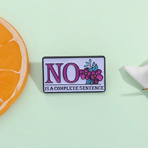 لا ، دبابيس جملة كاملة ، اقتباسات قوية ، مجوهرات المينا هدية للنساء - Product Image 2