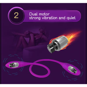 Vibrador de silicona de <span class=keywords><strong>doble</strong></span> cabeza con consolador <span class=keywords><strong>doble</strong></span> para vibrador de huevos conveniente anal lésbico - Product Image 4