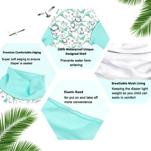 Natucare BSCI <span class=keywords><strong>Couche</strong></span> de bain réutilisable pour bébé et enfant, imperméable, pour <span class=keywords><strong>piscine</strong></span>, en tissu, imprimé tendance, avec boutons-pression pour ajuster la <span class=keywords><strong>taille</strong></span> - Product Image 3