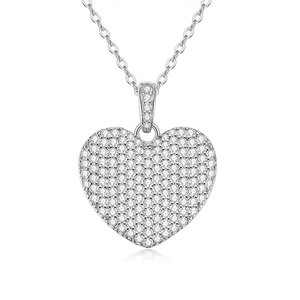 Collier pendentif cœur en zircon plaqué or 14 carats, ensemble complet, bijoux pour la Saint-Valentin, cadeau pour femme - Product Image 1