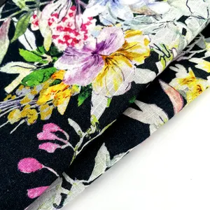 Low MOQ Customized Design Breathable Pattern Flower 100% Cotton Anti Pill Digital print fabric for Garments