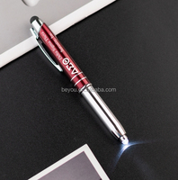 Stylo d'écriture personnalisé grec sororité 3-en-1 lumière LED stylet de précision captif avec stylo multifonction à écran tactile