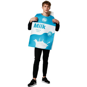 Disfraz de Leche Manyusha para Adultos Unisex, Ropa para Fiesta de Halloween con Etiqueta y Etiquetas Adicionales - Product Image 1