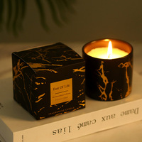 Bougie parfumée en céramique noire et or à motif marbré exquis, pot à bougie personnalisé, parfait pour les cadeaux et la décoration intérieure