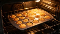 Cetakan Muffin Mini 24 Cup, Anti Lengket, Tekstur Batu Granit, Loyang Kue, Aman untuk Oven, Peralatan Panggang Rumah Tangga, Garansi 1 Tahun