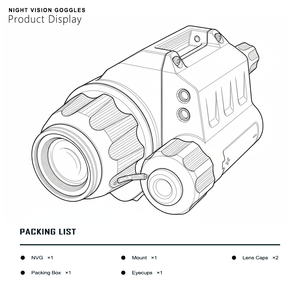 QCNV QPVS1450 FOV50 °   Sistema de Visión Nocturna Profesional GEN3 FOM1800+, Observación Nocturna y Detección, Entrenamiento Recreativo, Deporte - Product Image 6