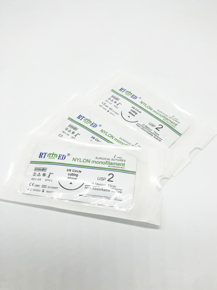Non Absorbable Threads RTMED Nylon Sutures Surgical Non Absorbable Thread Monofilament Black ...