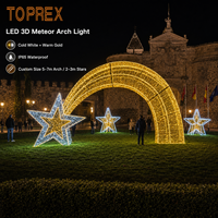 TOPREX Riesiger 3D Outdoor LED Sternschnuppen-Laufbogen mit LED-Motivbeleuchtung für Kommunale Plätze, Kommerzielle Sehenswürdigkeiten und Weihnachten
