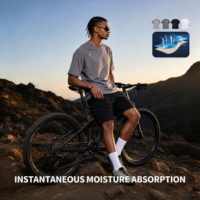 T-shirt de sport en modal COOL, séchage rapide, évacuation de l'humidité, haute élasticité, pour la course, le fitness et la gym, avec coutures plates