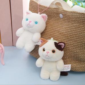 Porte-clés chat mignon de 10 cm, <span class=keywords><strong>chaton</strong></span> gris moelleux en peluche, pendentif pour sac à main, sac à dos - Product Image 2