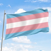 Drapeau trans Offre Spéciale 3x5ft 100% Polyester bandera lgtb drapeau trans d'extérieur drapeau arc-en-ciel personnalisé lesbiennes