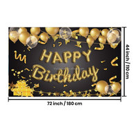 110*180cm noir or étanche Polyester bannière drapeaux 30e 40e 50e joyeux anniversaire fête fournitures bienvenue porche signe