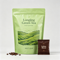Sachet multi-styles en PE pour thé et café, avec logo personnalisé, fermeture éclair, pochette souple à fond plat avec gaufrage pour emballage alimentaire flexible