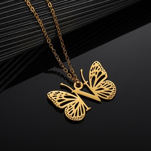 18K Gold Plated Stainless Steel <strong>Monogram</strong> Butterfly 26 Initial Letter Alphabet Wing Letter Pendant <strong>Necklace</strong> Jewelry for Women - Product Image 6
