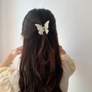 Aksesori penjepit rambut perempuan wanita manis model sayap ombak besar besar aksesoris penangkap Multi Warna asetat Pink cakar rambut kupu-kupu - Product Image 5