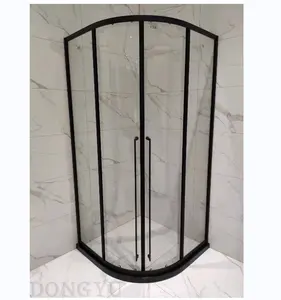 Stainless Steel custom design frameless bifold bathroom screen single sliding glass shower doors