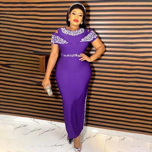 MS9738 فستان حفلات زفاف إفريقي من حجر الراين مطرز بالخرز فساتين طويلة أنيقة للنساء فساتين أم العروس - Product Image 2