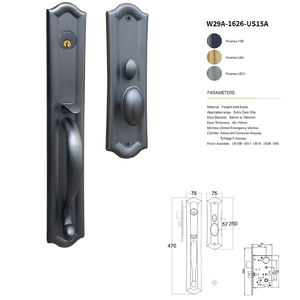 Serrure de porte d'hôtel en cuivre massif, moderne et silencieuse, pour chambre à coucher, noire, pour porte en bois, avec système de verrouillage séparé - Product Image 1