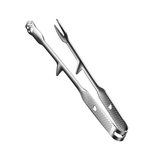 AkL 316L Stainless Steel Grilling Tongs With Fork Long Handle 2 In 1 BBQ Tools For Steak And Large Food Items - Product Image 2