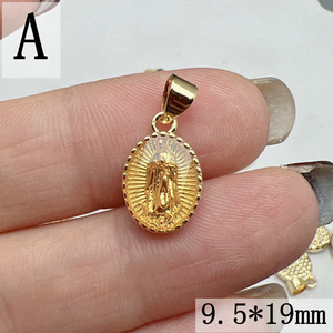 Medalla Escapulario Esmaltada Chapada en Oro de 18k Multicolor Colgante Virgen <span class=keywords><strong>del</strong></span> <span class=keywords><strong>Valle</strong></span>, Dije Católico de la Virgen María PENDIENTES - Product Image 4