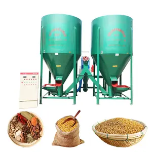 vertical feed mixer pig chicken twin mixer with 55kw water drop pulverizer feed processing machines